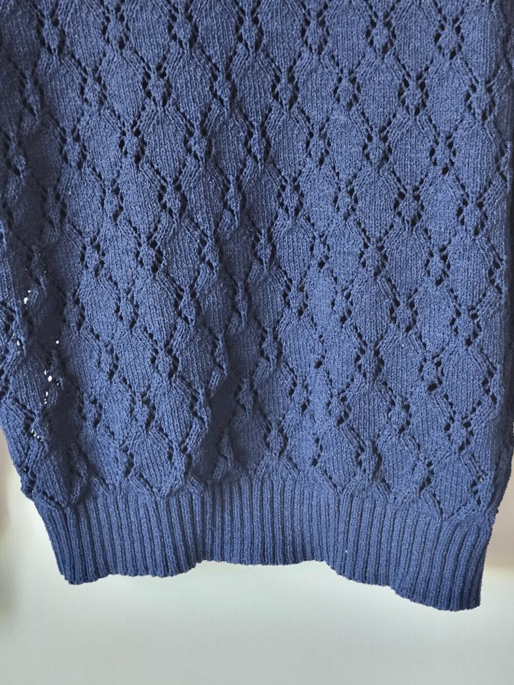 Papillon Blanc Navy Openwork Crewneck Sweater - Picture 6 of 8